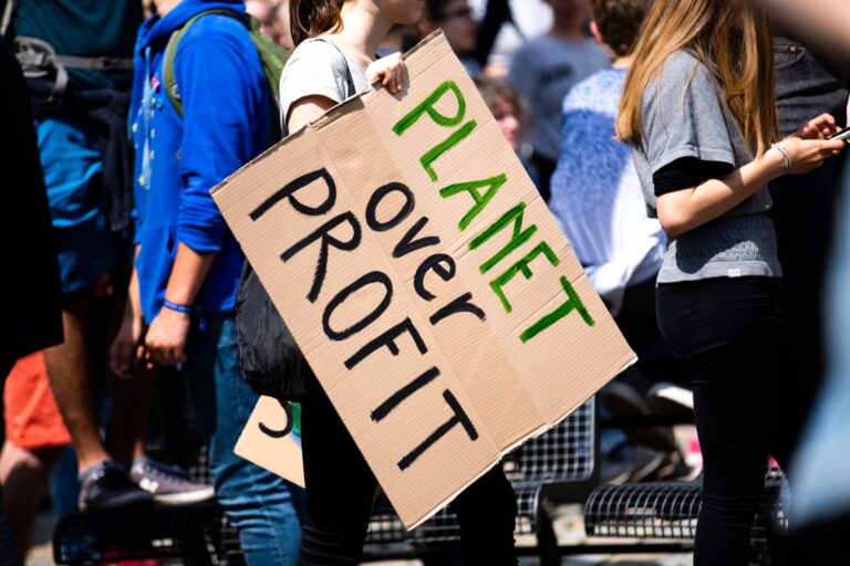 Planet over profit poster